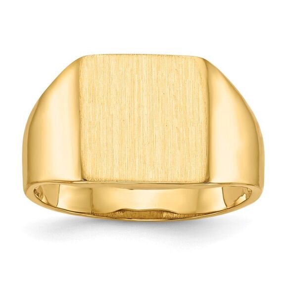 Kazi Luxury 14k Yellow Gold 11.5x11.0mm Open Back Signet Ring